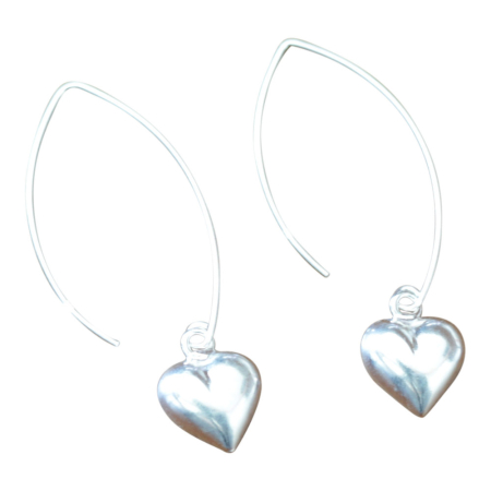 Oorhanger Hart, zilver RB021