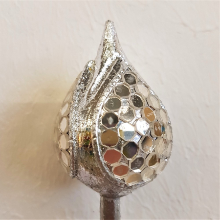 Houten Lotus op steel, silver