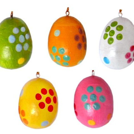 Egg, houten ornament 4,5x4,5x5,5 cm