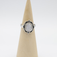 Ring zilver Mt. 9/60 Maansteen HR204