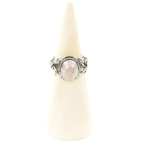Ring zilver Mt. 7/55 Rozenkwarts M0503