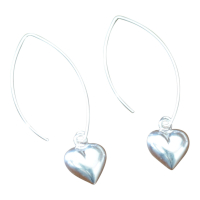 Oorhanger Hart, zilver RB021