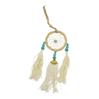 Traumfänger aus Rattan mit türkisfarbenen Steinen