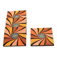 Untersetzer mit Spirale und Punkten orange Set4