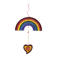 Ornament-Harz-Regenbogen mit Herz multi.