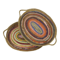 Tablett recycelter Sari oval sortiert