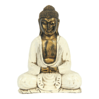 Beeld resin boeddha meditatie white