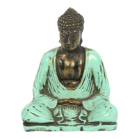 Beeld resin boeddha meditatie turquoise