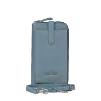 Tas telefoon koe leer blauw