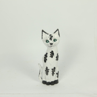 Beeld hout kat wit lang S