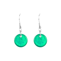 Oorbellen capiz rond zeegroen