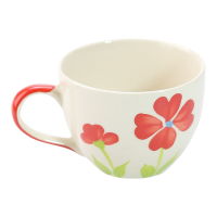 Kop keramiek bloem rood