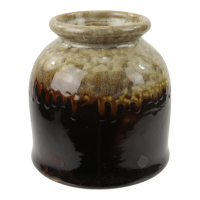 Vaas keramiek dip glazuur rond rand bruin