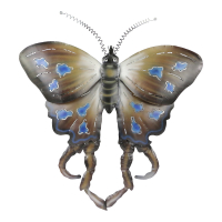 Wanddeco metalen vlinder Exotic model 02, 55 x 47 cm Brown