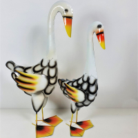 Metalen Eend 'putih', wit 55 cm