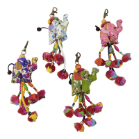 Sleutelhanger stof/kralen olifant