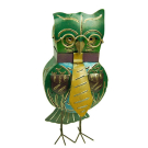 Teelichthalter Metalleule mit Krawatte