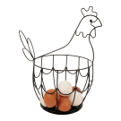 Eierkorb Metall Huhn schwarz