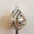 Houten Lotus op steel, silver