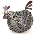 Metalen eierhouder kip grof gevlochten