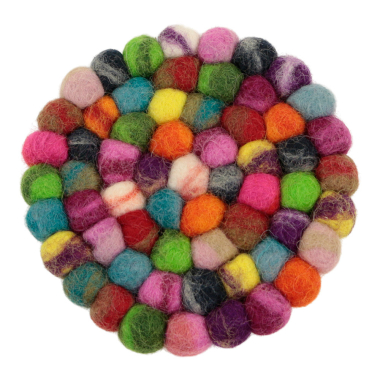 Coaster felt round mix multicolor S