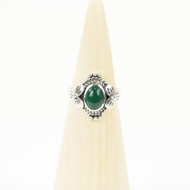 Ring zilver Mt. 6/52 Groene Onyx HAS10