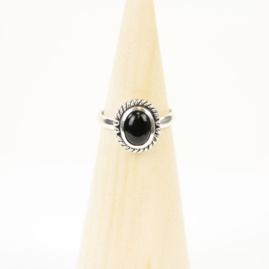 Ring, Silber, Mt. 57/18¼, Schwarzer Onyx_HR44