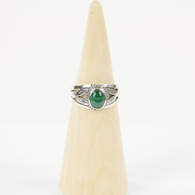 Ring, Silber, Mt. 54/17¼, Malachit_HR149
