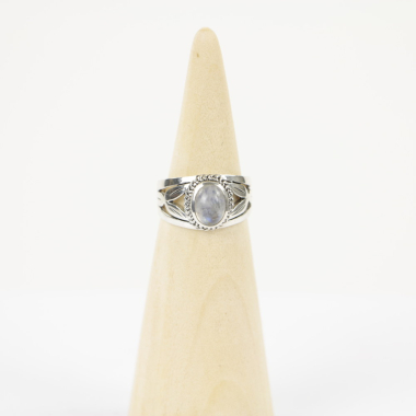 Ring zilver Mt. 8/57 Maansteen HR149