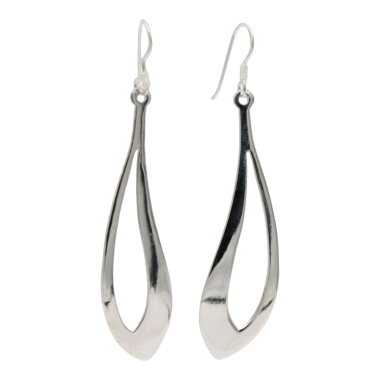 Oorhanger 65mm, Blad zilver RB238