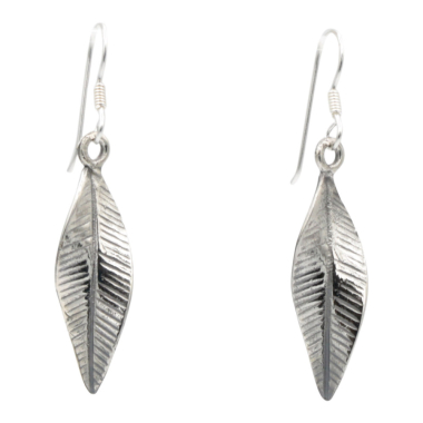 Oorhanger blad, zilver RB076