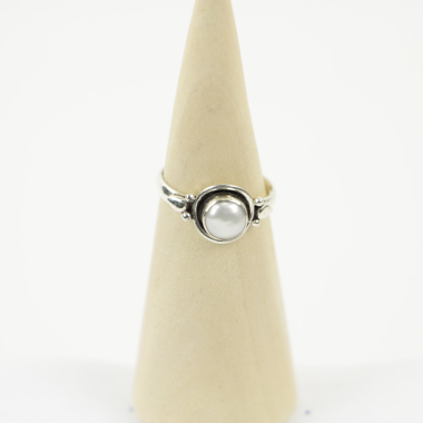 Ring zilver Mt. 6/52 Parel MN10
