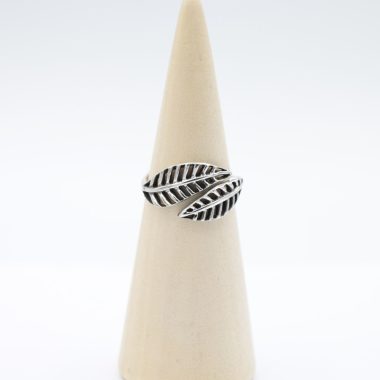 Ring zilver Mt. 8/57 Open bladeren RB037