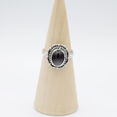 Ring zilver Mt. 7/55 Granaat HR55