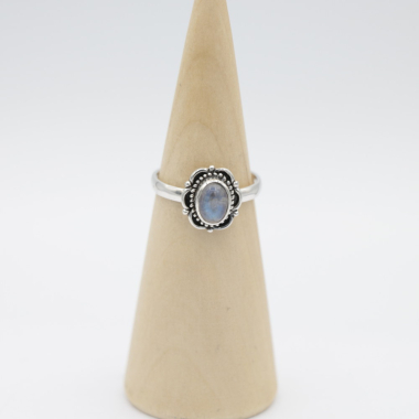 Ring zilver Mt. 9/60 Maansteen HR119