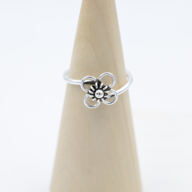 Ring zilver Mt. 8/57 Bloem RB022