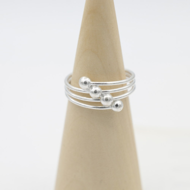 Ring zilver Mt. 9/60 Draad RB004