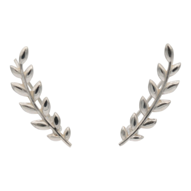 Oorsteker Blad, zilver RB148