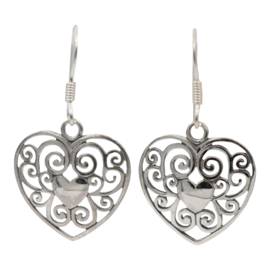 Oorhanger Hart, zilver RB155