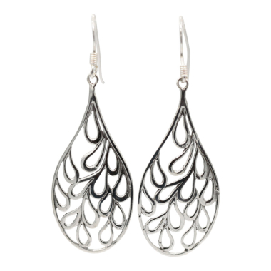 Oorhanger Pauw zilver RB079