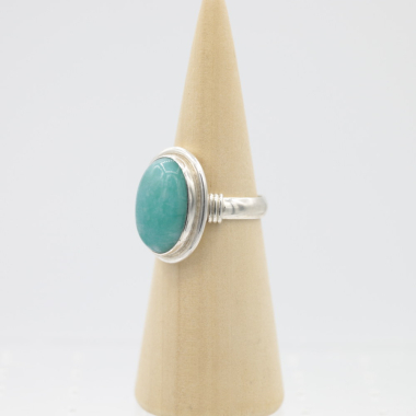 Ring zilver Mt. 8/57 Amazoniet RAJ8a