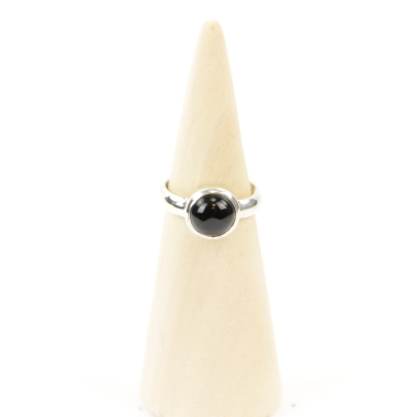 Ring zilver Mt. 8/57 Zwarte Onyx M0671