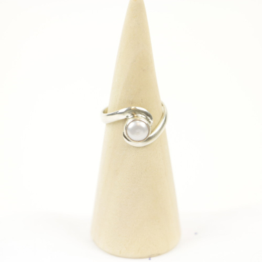 Ring zilver Mt. 10/62 Parel MQS20