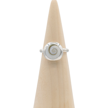 Ring zilver Mt. 2 Shiva Eye schelp verstelbaar SPN010