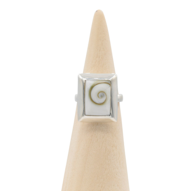 Ring zilver Mt. 1 Shiva Eye schelp verstelbaar SPN700