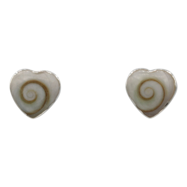 Oorsteker zilver Shiva Eye schelp, hart, SPN2600