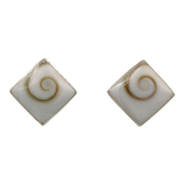 Oorsteker zilver Shiva Eye schelp, SPN0200