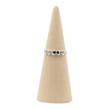 Ring zilver Mt. 8/57 hartjes RB093