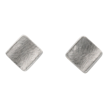 Oorsteker Dubbel Vierkant, zilver RB068