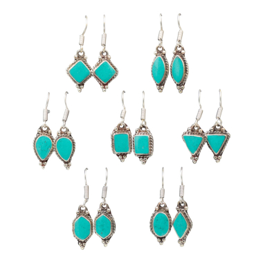 Oorbellen Nepal Turquoise assorti